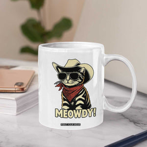 Vintage Cowboy Cat Coffee Mug Retro 90s Western Country Rodeo Meowdy Partner TS10 Print Your Wear