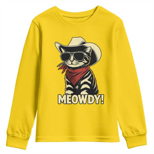 Vintage Cowboy Cat Youth Sweatshirt Retro 90s Western Country Rodeo Meowdy Partner TS10 Daisy Print Your Wear
