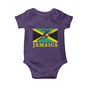 Jamaican Flag Track And Field Baby Onesie Retro Vintage Jamaica Runner Track Team TS10 Purple Print Your Wear
