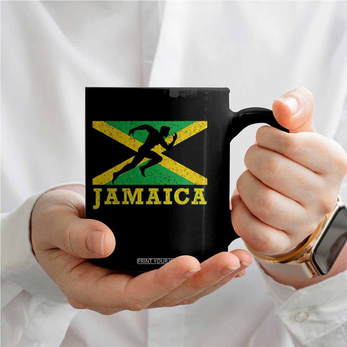 Jamaican Flag Track And Field Coffee Mug Retro Vintage Jamaica Runner Track Team TS10 Print Your Wear