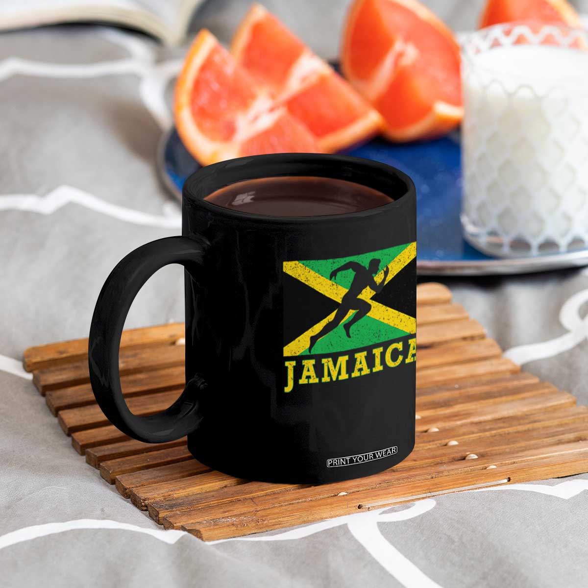 Jamaican Flag Track And Field Coffee Mug Retro Vintage Jamaica Runner Track Team TS10 Print Your Wear