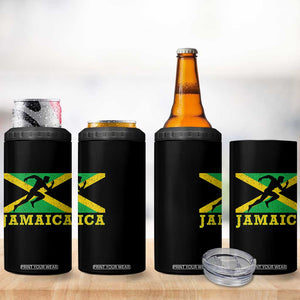 Jamaican Flag Track And Field 4 in 1 Can Cooler Tumbler Retro Vintage Jamaica Runner Track Team TS10 Print Your Wear