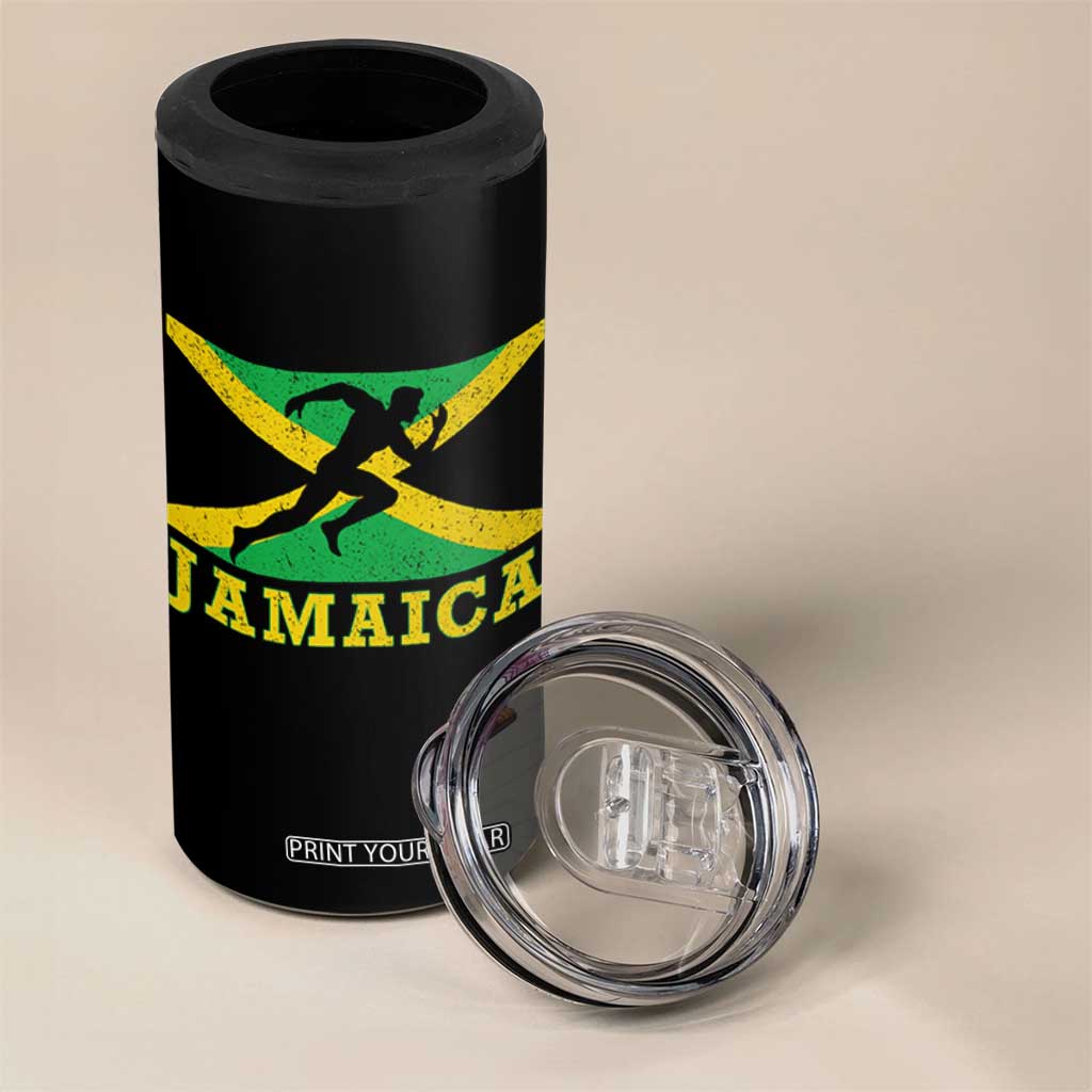 Jamaican Flag Track And Field 4 in 1 Can Cooler Tumbler Retro Vintage Jamaica Runner Track Team TS10 Print Your Wear