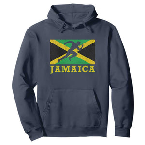 Jamaican Flag Track And Field Hoodie Retro Vintage Jamaica Runner Track Team TS10 Navy Print Your Wear