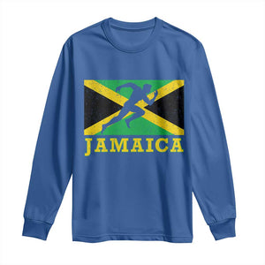 Jamaican Flag Track And Field Long Sleeve Shirt Retro Vintage Jamaica Runner Track Team TS10 Royal Blue Print Your Wear