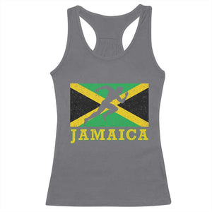 Jamaican Flag Track And Field Racerback Tank Top Retro Vintage Jamaica Runner Track Team TS10 Charcoal Print Your Wear