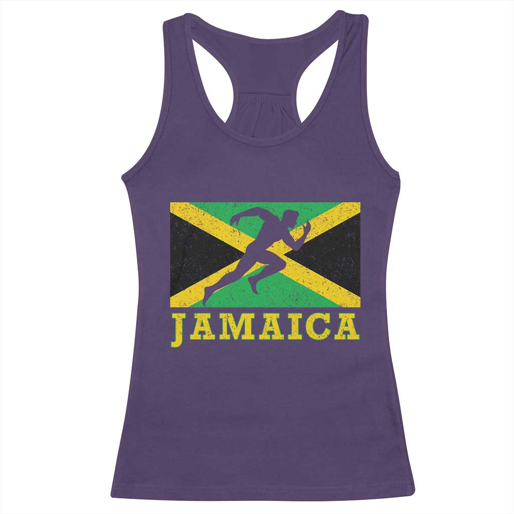 Jamaican Flag Track And Field Racerback Tank Top Retro Vintage Jamaica Runner Track Team TS10 Purple Print Your Wear