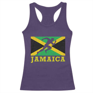 Jamaican Flag Track And Field Racerback Tank Top Retro Vintage Jamaica Runner Track Team TS10 Purple Print Your Wear