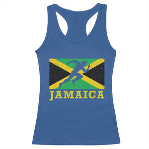 Jamaican Flag Track And Field Racerback Tank Top Retro Vintage Jamaica Runner Track Team TS10 Royal Blue Print Your Wear