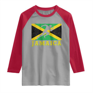 Jamaican Flag Track And Field Raglan Shirt Retro Vintage Jamaica Runner Track Team TS10 Sport Gray Red Print Your Wear