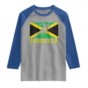 Jamaican Flag Track And Field Raglan Shirt Retro Vintage Jamaica Runner Track Team TS10 Sport Gray Royal Print Your Wear