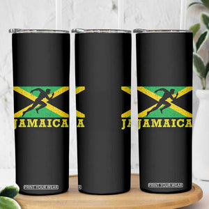 Jamaican Flag Track And Field Skinny Tumbler Retro Vintage Jamaica Runner Track Team TS10 Print Your Wear