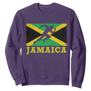 Jamaican Flag Track And Field Sweatshirt Retro Vintage Jamaica Runner Track Team TS10 Purple Print Your Wear