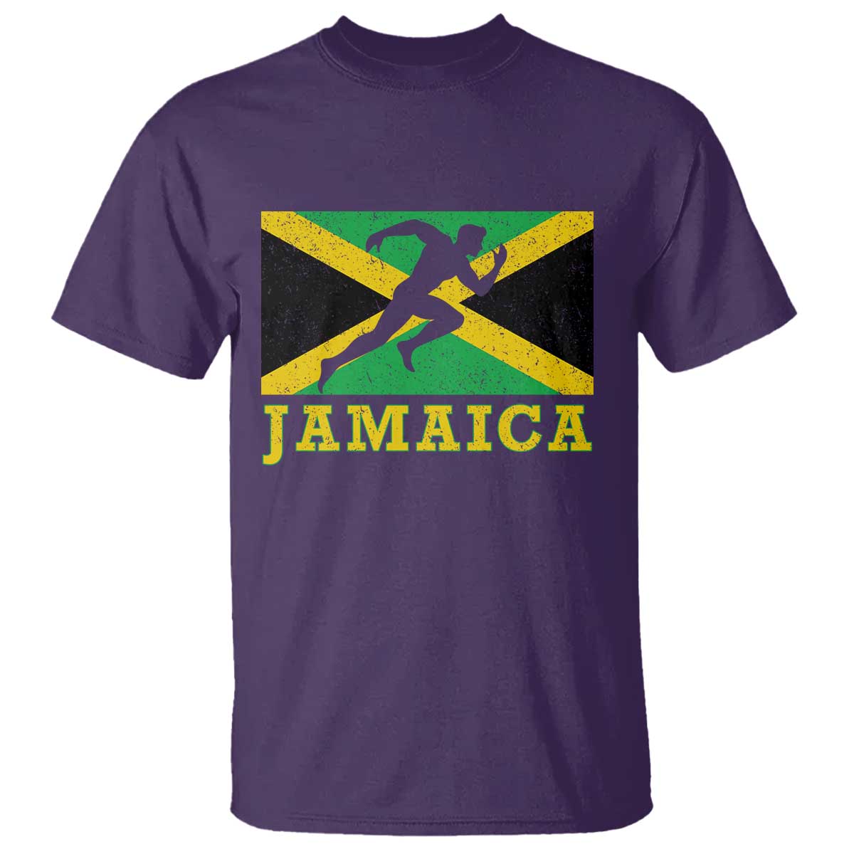 Jamaican Flag Track And Field T Shirt Retro Vintage Jamaica Runner Track Team TS10 Purple Print Your Wear