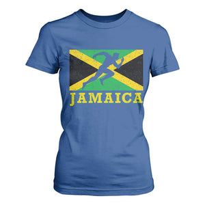 Jamaican Flag Track And Field T Shirt For Women Retro Vintage Jamaica Runner Track Team TS10 Royal Blue Print Your Wear