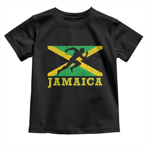 Jamaican Flag Track And Field Toddler T Shirt Retro Vintage Jamaica Runner Track Team TS10 Black Print Your Wear