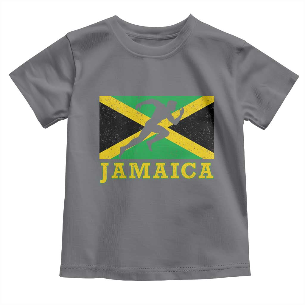 Jamaican Flag Track And Field Toddler T Shirt Retro Vintage Jamaica Runner Track Team TS10 Charcoal Print Your Wear