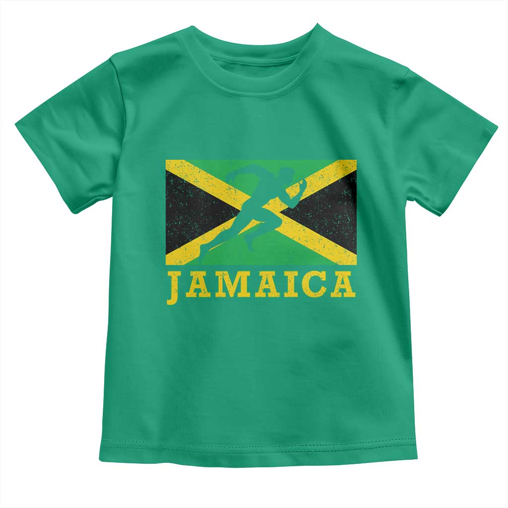 Jamaican Flag Track And Field Toddler T Shirt Retro Vintage Jamaica Runner Track Team TS10 Irish Green Print Your Wear