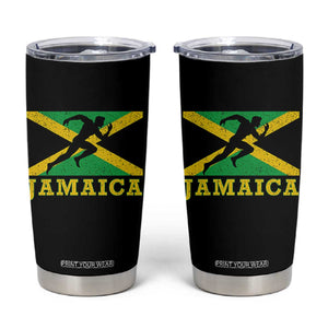 Jamaican Flag Track And Field Tumbler Cup Retro Vintage Jamaica Runner Track Team TS10 Black Print Your Wear