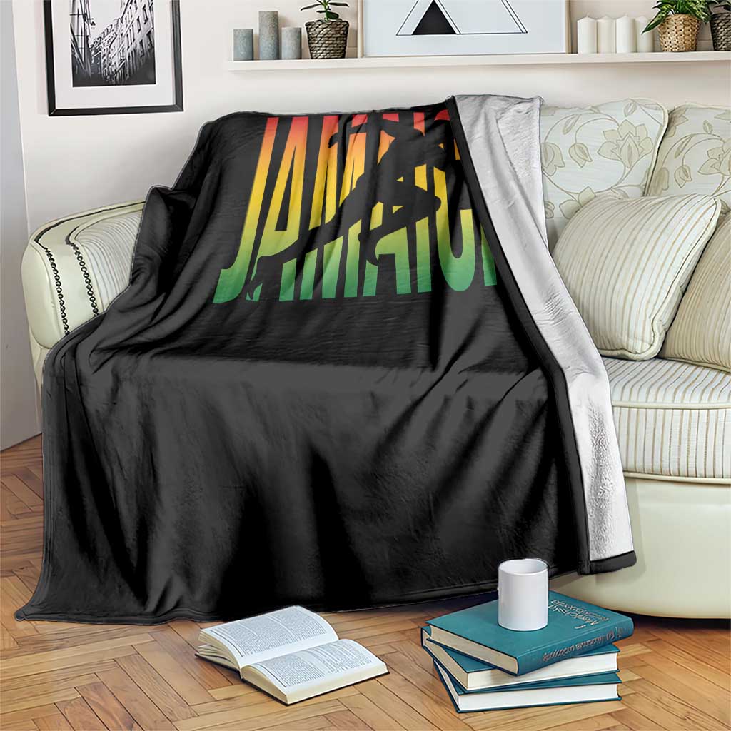 Jamaica Track And Field Throw Blanket Retro Vintage Sport Jamaican Flag TS10 Print Your Wear