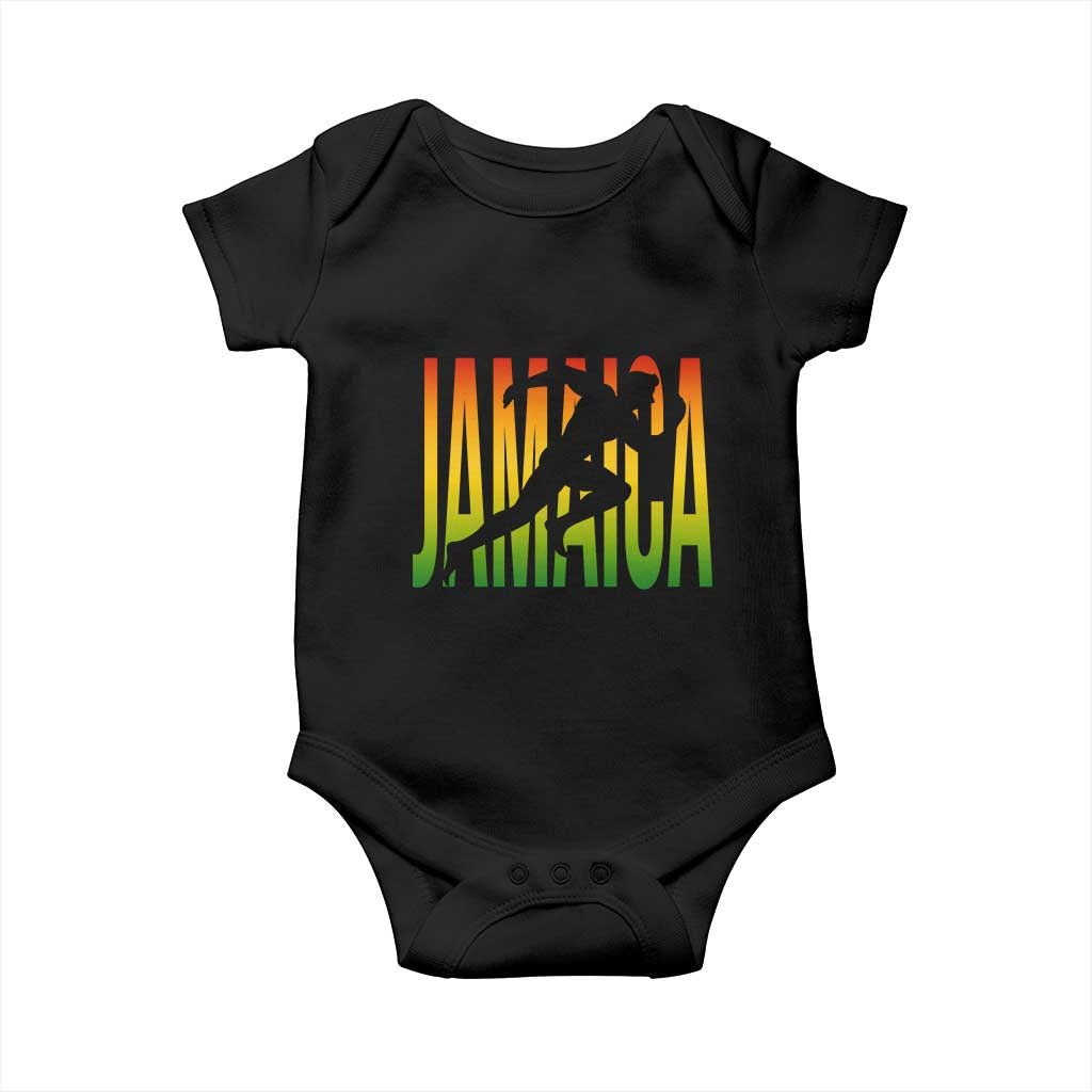 Jamaica Track And Field Baby Onesie Retro Vintage Sport Jamaican Flag TS10 Black Print Your Wear