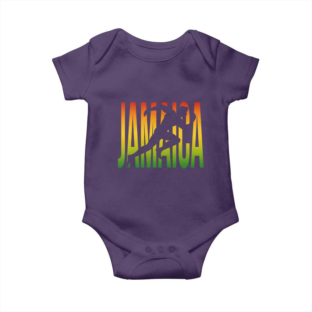 Jamaica Track And Field Baby Onesie Retro Vintage Sport Jamaican Flag TS10 Purple Print Your Wear