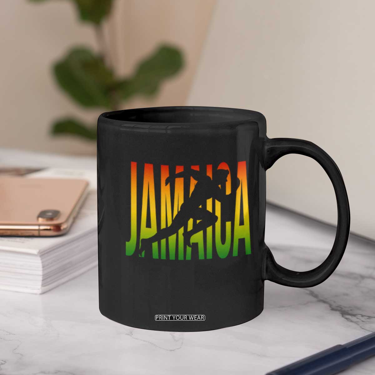 Jamaica Track And Field Coffee Mug Retro Vintage Sport Jamaican Flag TS10 Print Your Wear