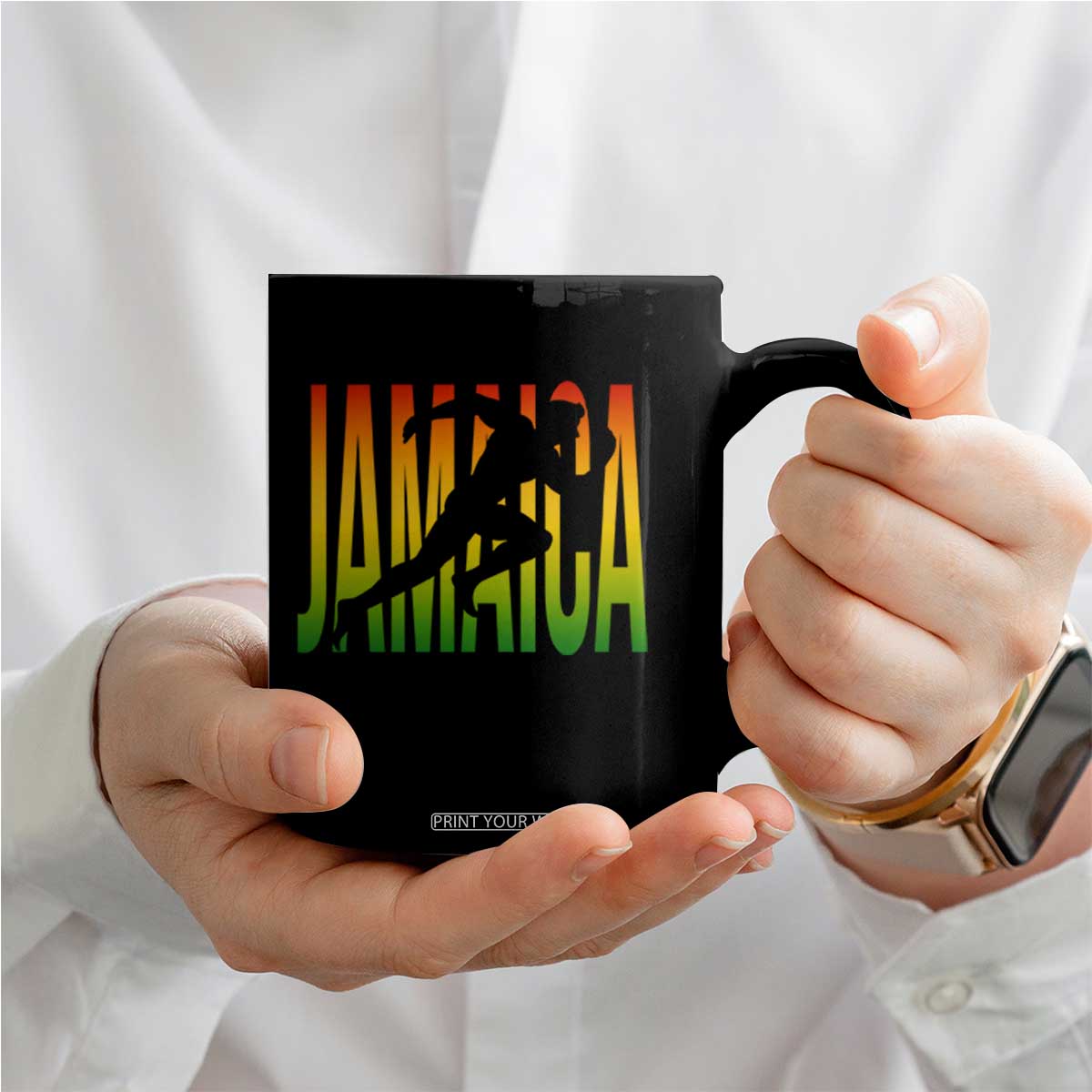 Jamaica Track And Field Coffee Mug Retro Vintage Sport Jamaican Flag TS10 Print Your Wear