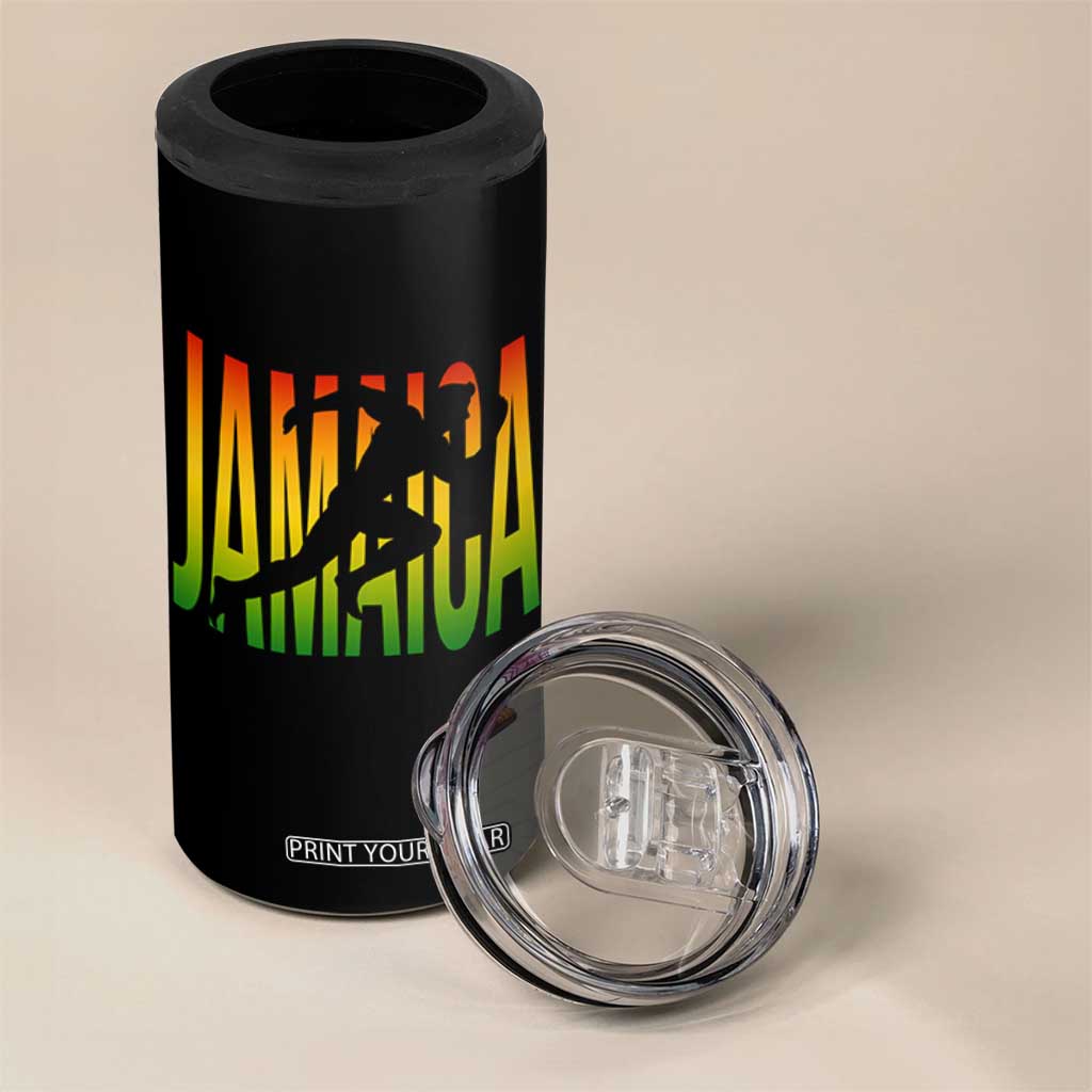 Jamaica Track And Field 4 in 1 Can Cooler Tumbler Retro Vintage Sport Jamaican Flag TS10 Print Your Wear