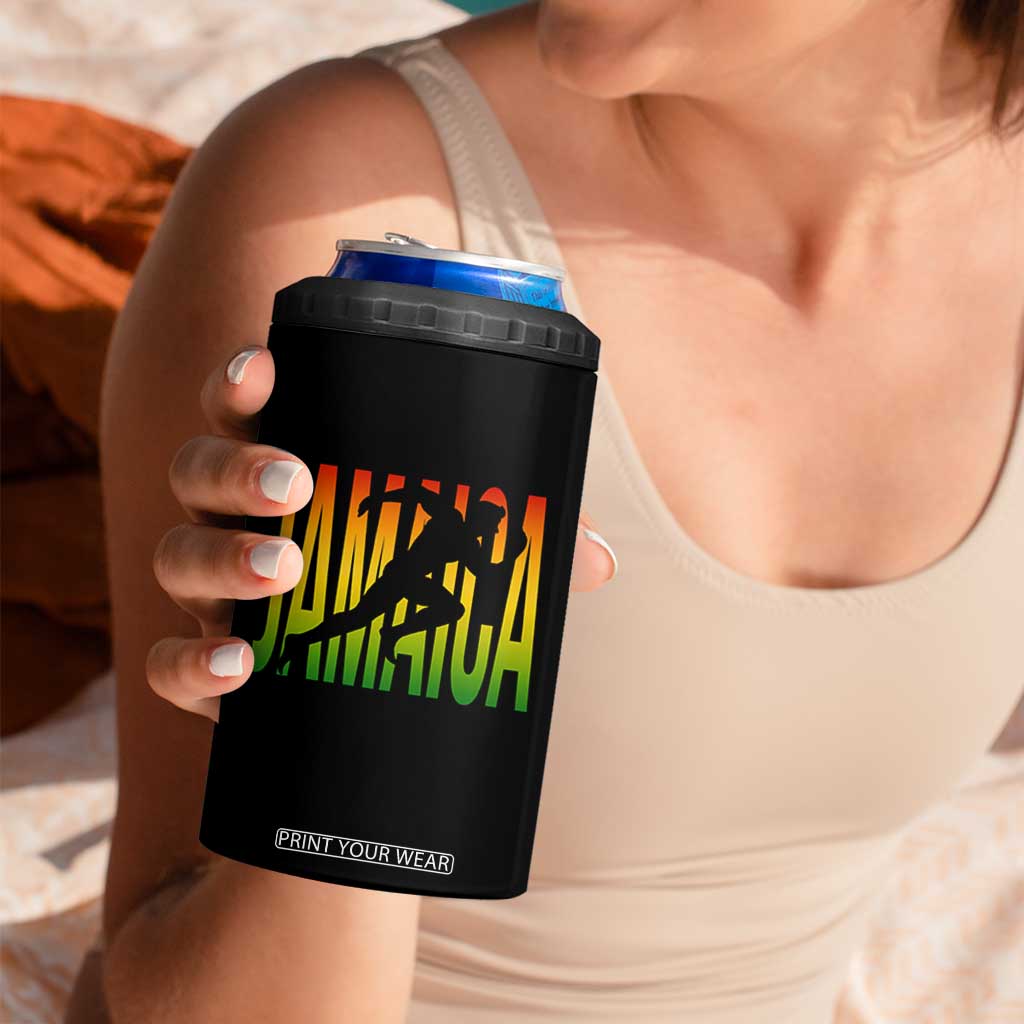 Jamaica Track And Field 4 in 1 Can Cooler Tumbler Retro Vintage Sport Jamaican Flag TS10 Print Your Wear