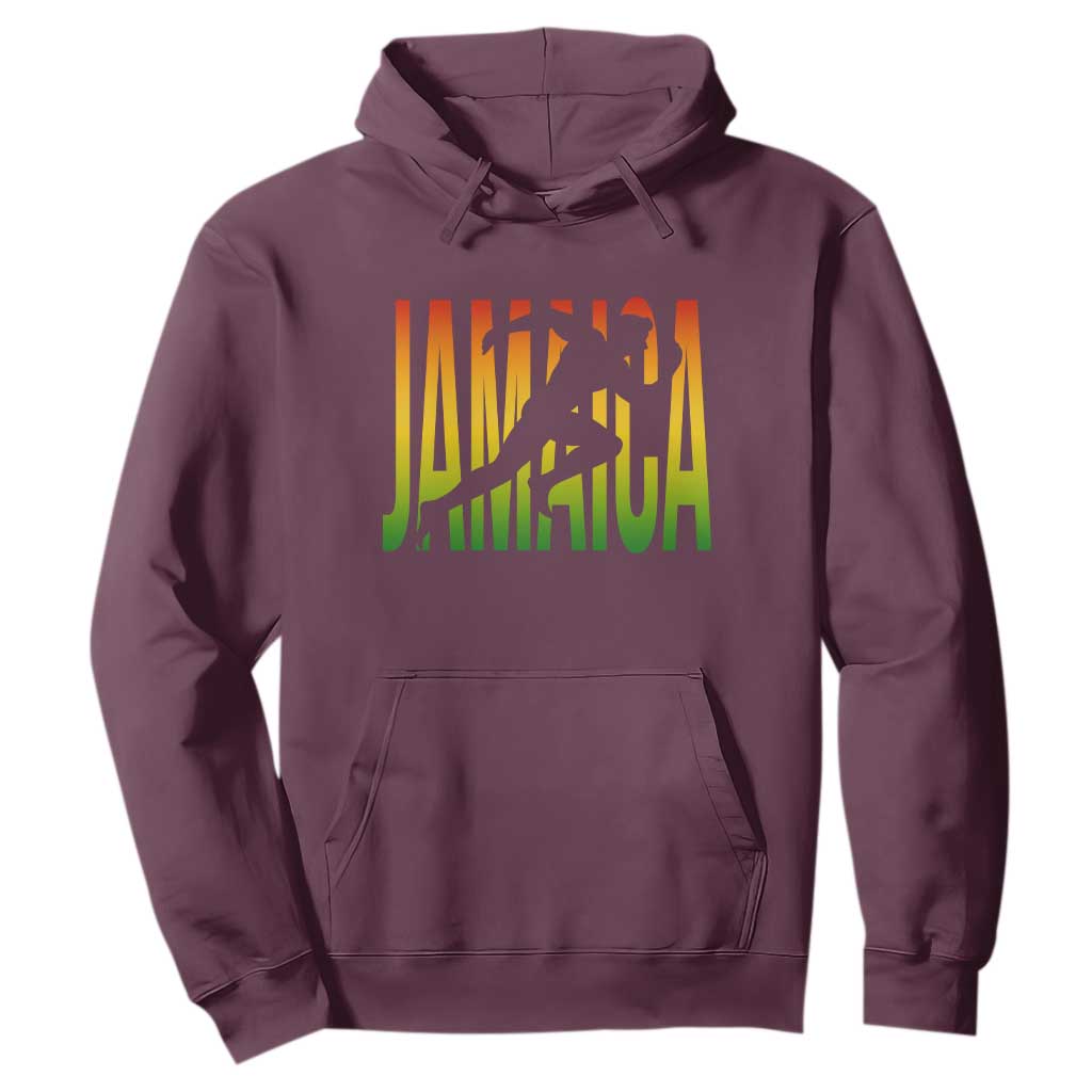 Jamaica Track And Field Hoodie Retro Vintage Sport Jamaican Flag TS10 Maroon Print Your Wear