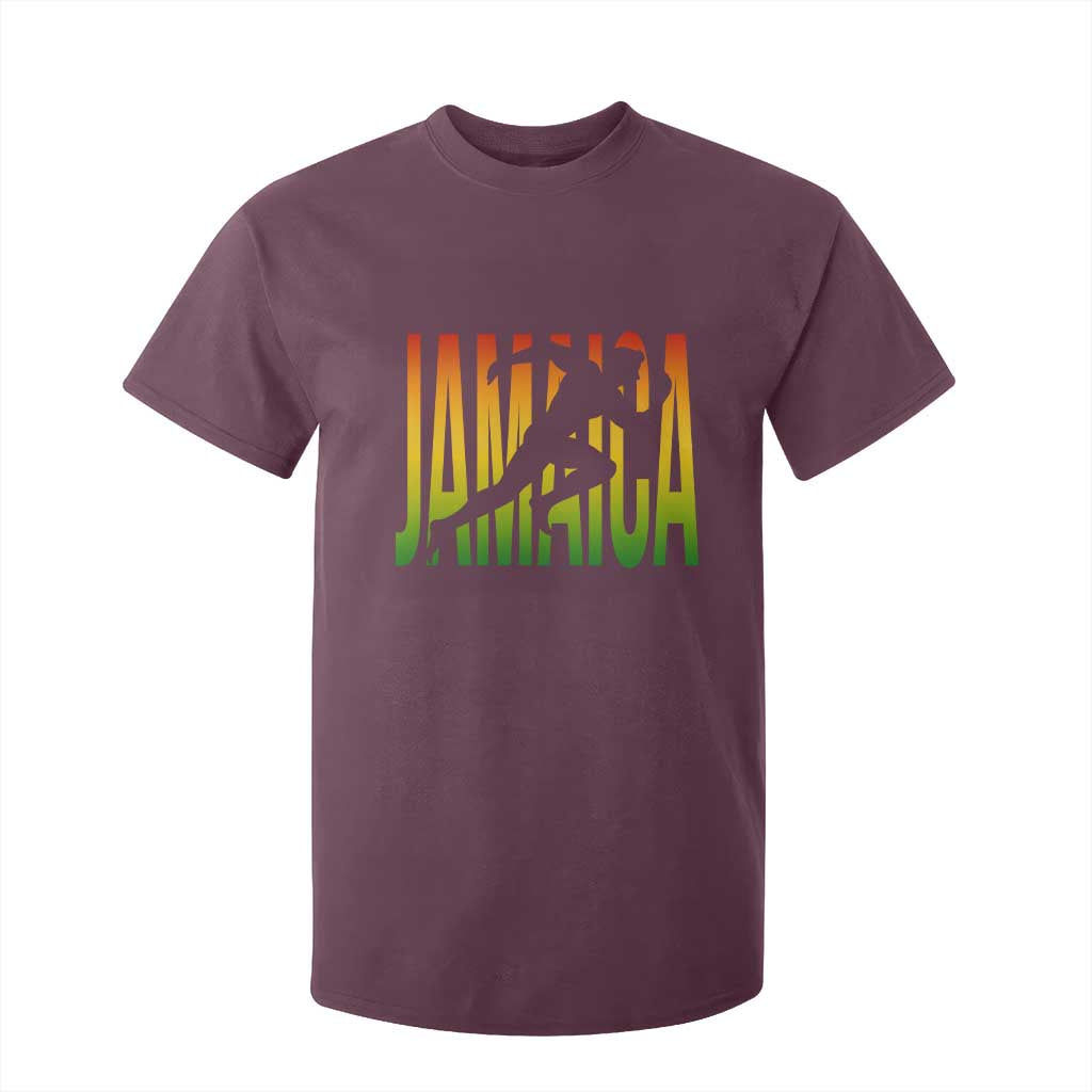 Jamaica Track And Field T Shirt For Kid Retro Vintage Sport Jamaican Flag TS10 Maroon Print Your Wear