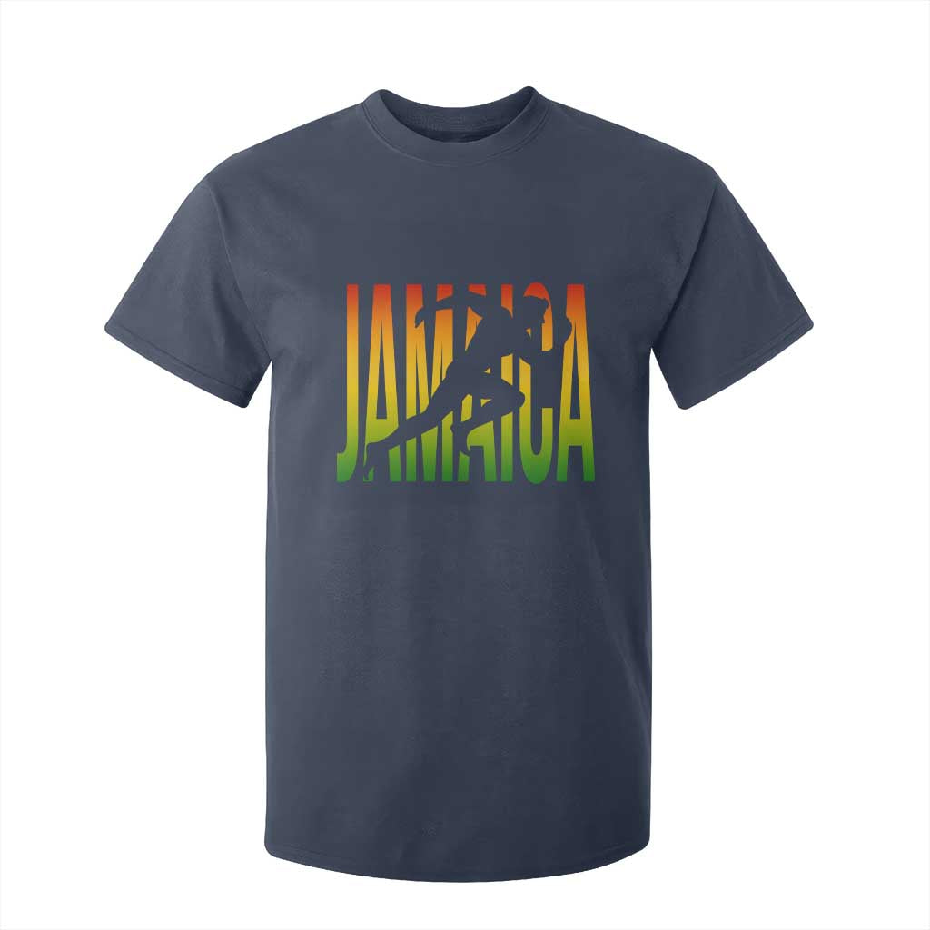 Jamaica Track And Field T Shirt For Kid Retro Vintage Sport Jamaican Flag TS10 Navy Print Your Wear