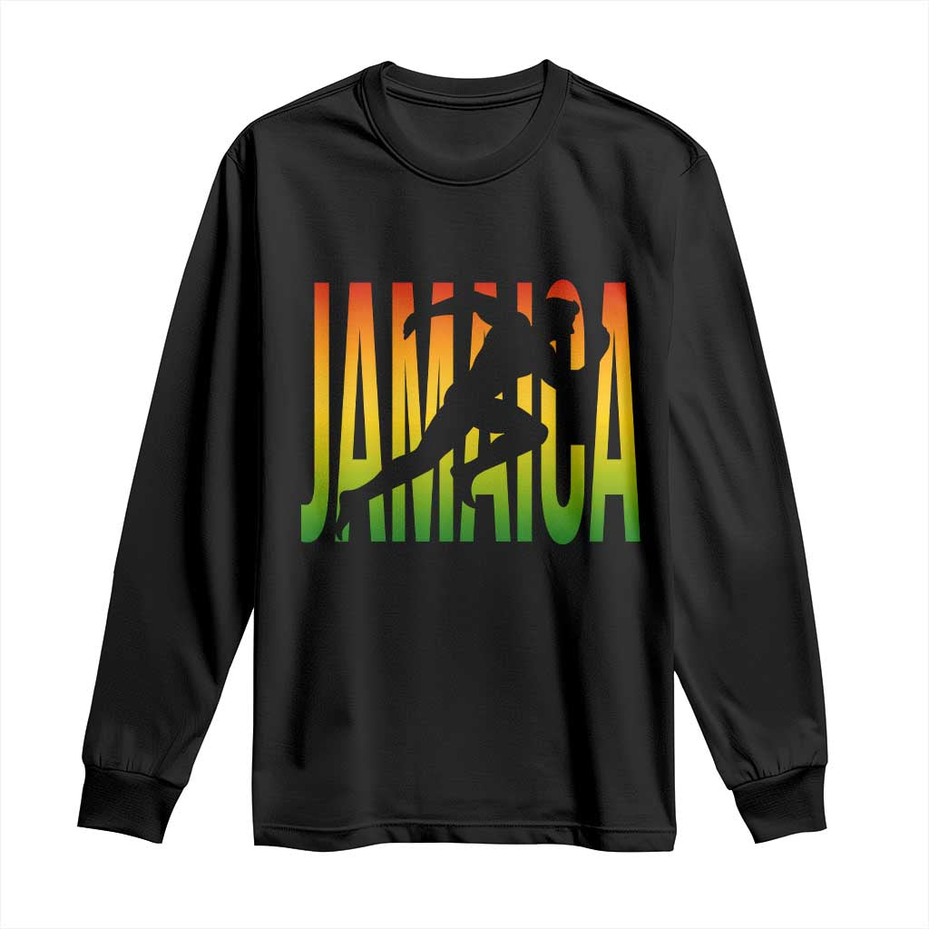Jamaica Track And Field Long Sleeve Shirt Retro Vintage Sport Jamaican Flag TS10 Black Print Your Wear