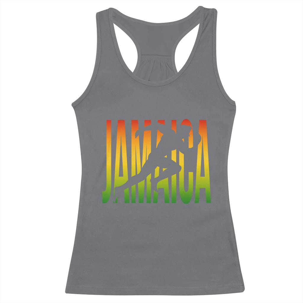 Jamaica Track And Field Racerback Tank Top Retro Vintage Sport Jamaican Flag TS10 Charcoal Print Your Wear