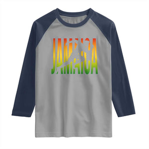 Jamaica Track And Field Raglan Shirt Retro Vintage Sport Jamaican Flag TS10 Sport Gray Navy Print Your Wear
