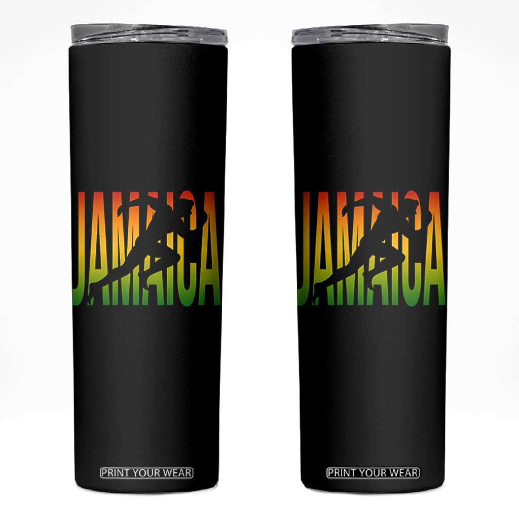Jamaica Track And Field Skinny Tumbler Retro Vintage Sport Jamaican Flag TS10 Black Print Your Wear