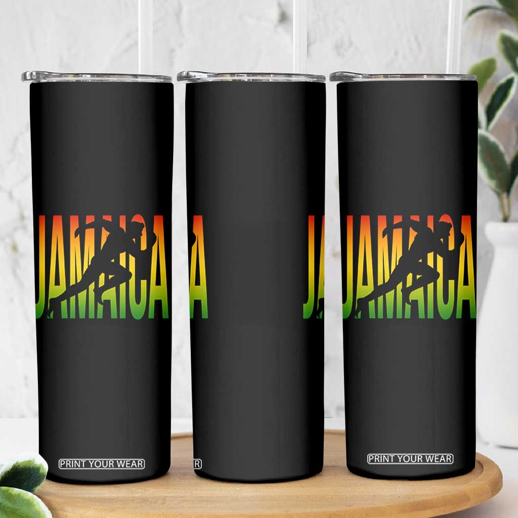 Jamaica Track And Field Skinny Tumbler Retro Vintage Sport Jamaican Flag TS10 Print Your Wear