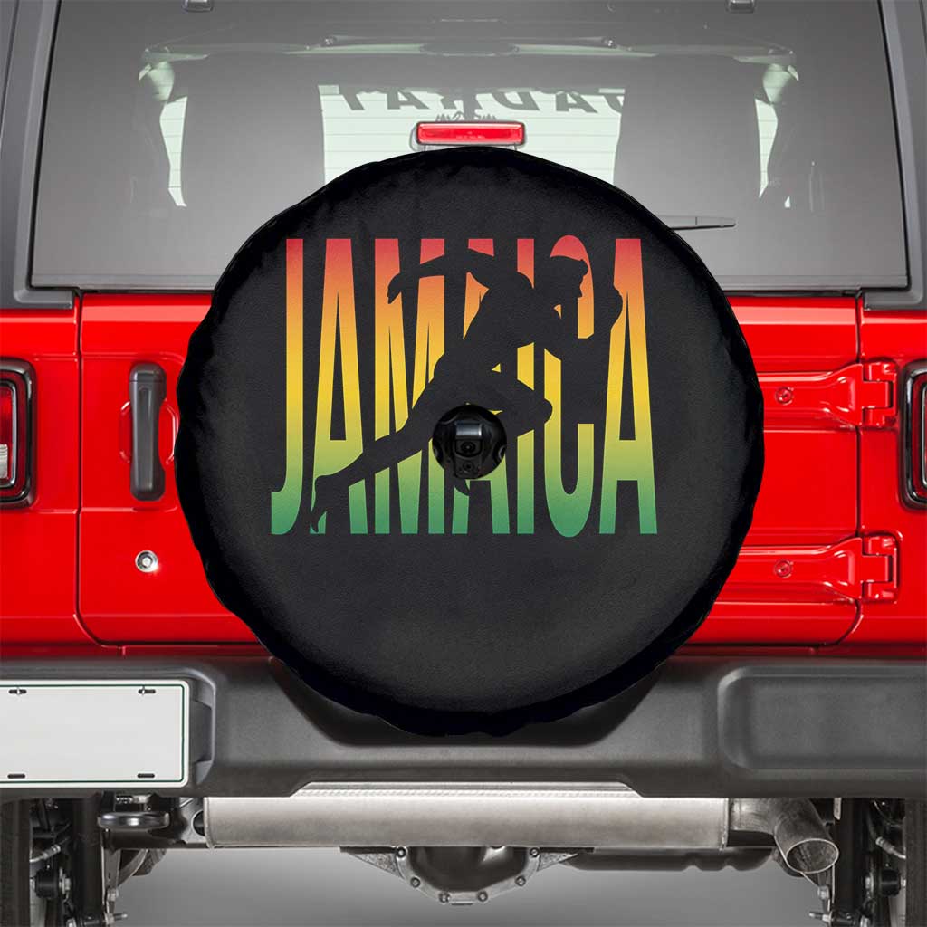 Jamaica Track And Field Spare Tire Cover Retro Vintage Sport Jamaican Flag TS10 Black Print Your Wear