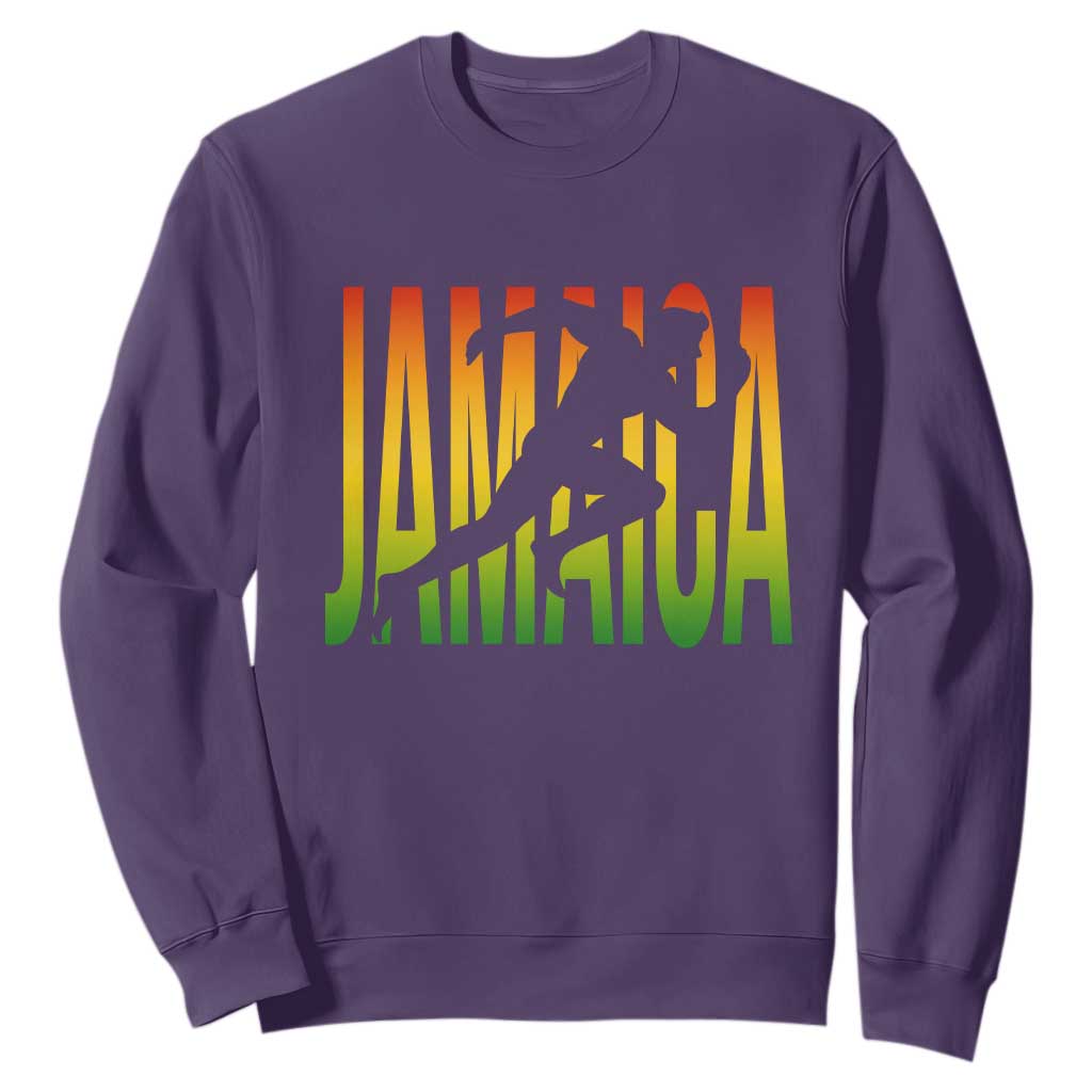 Jamaica Track And Field Sweatshirt Retro Vintage Sport Jamaican Flag TS10 Purple Print Your Wear