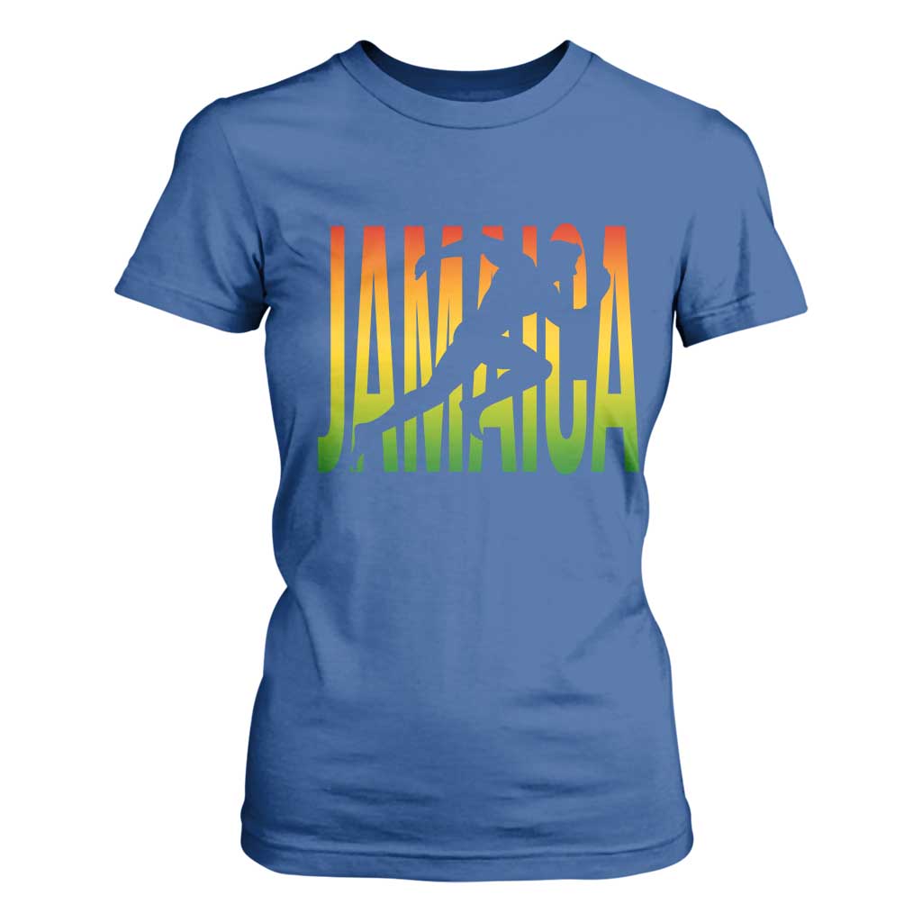 Jamaica Track And Field T Shirt For Women Retro Vintage Sport Jamaican Flag TS10 Royal Blue Print Your Wear