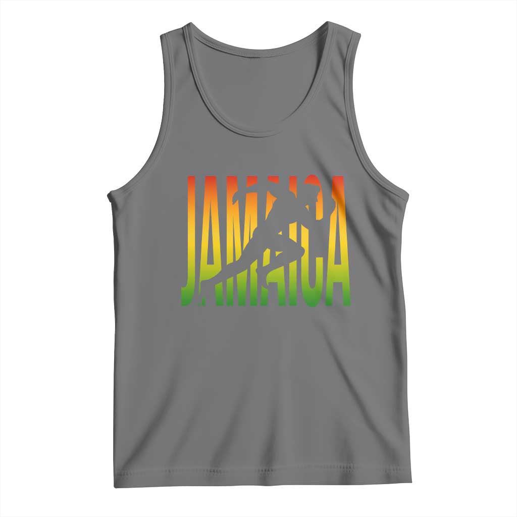 Jamaica Track And Field Tank Top Retro Vintage Sport Jamaican Flag TS10 Black Heather Print Your Wear