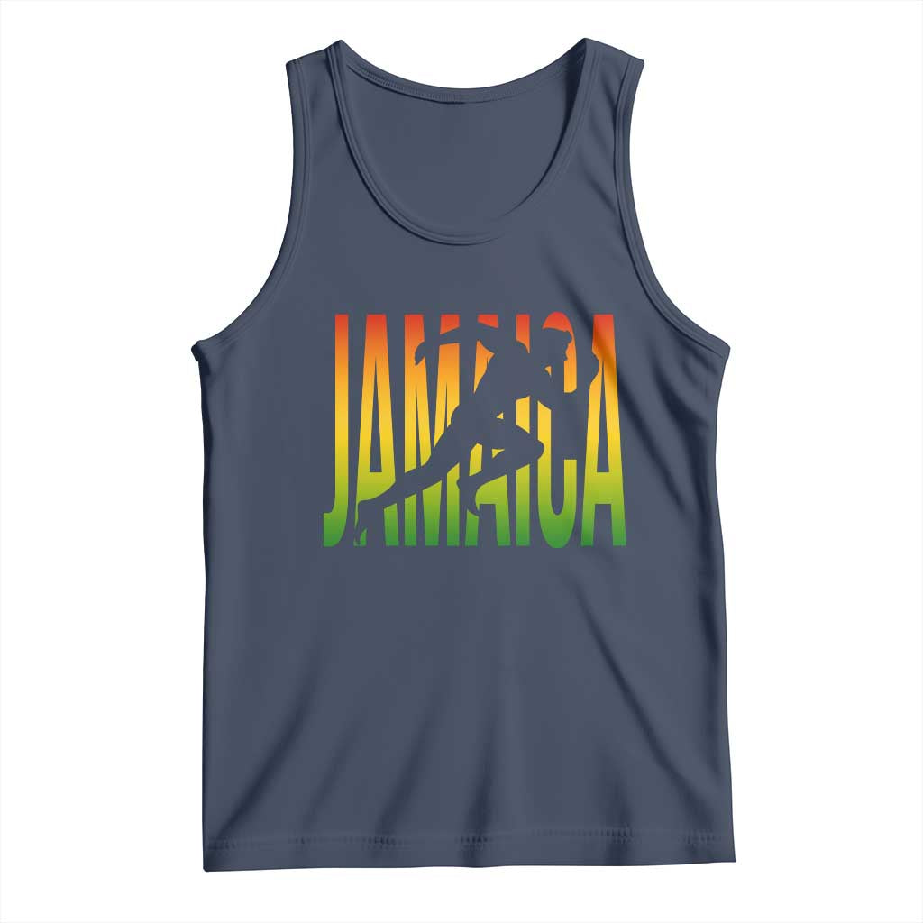 Jamaica Track And Field Tank Top Retro Vintage Sport Jamaican Flag TS10 Navy Print Your Wear