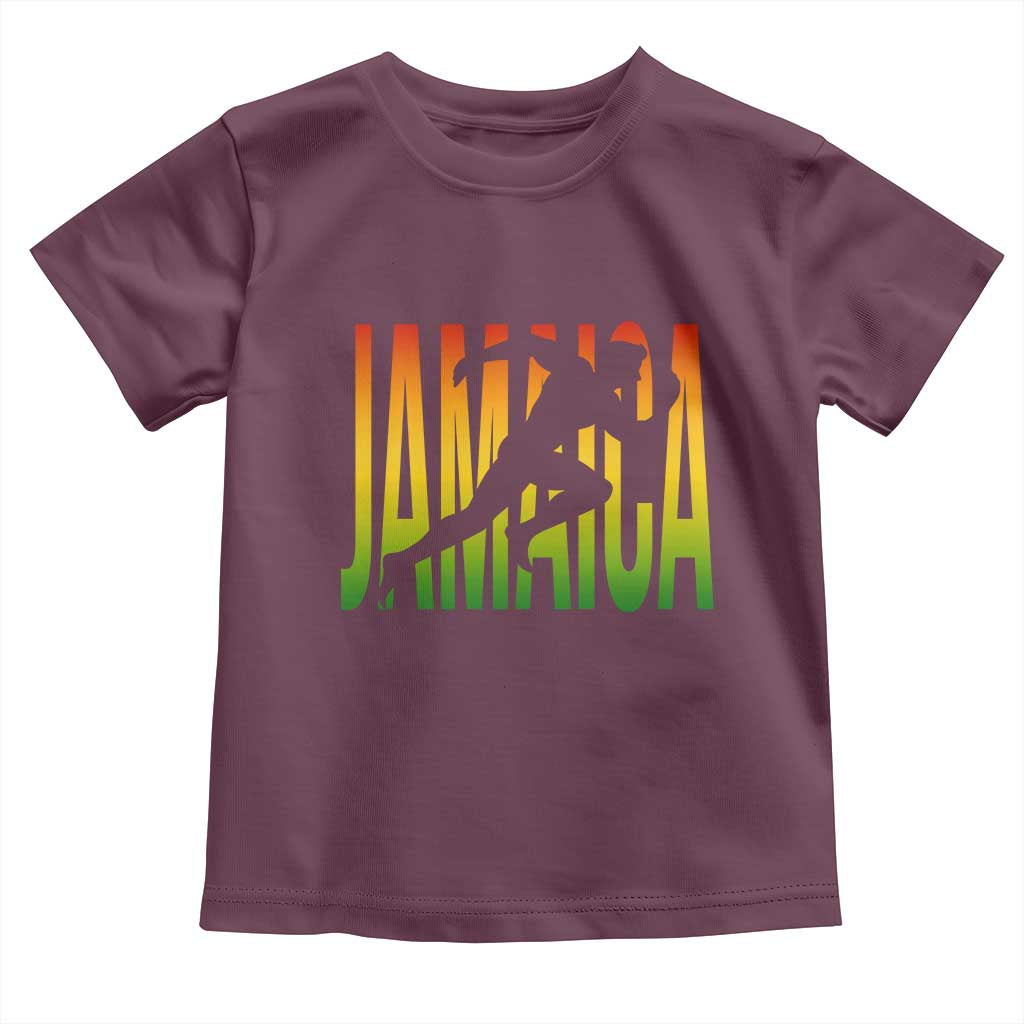 Jamaica Track And Field Toddler T Shirt Retro Vintage Sport Jamaican Flag TS10 Maroon Print Your Wear