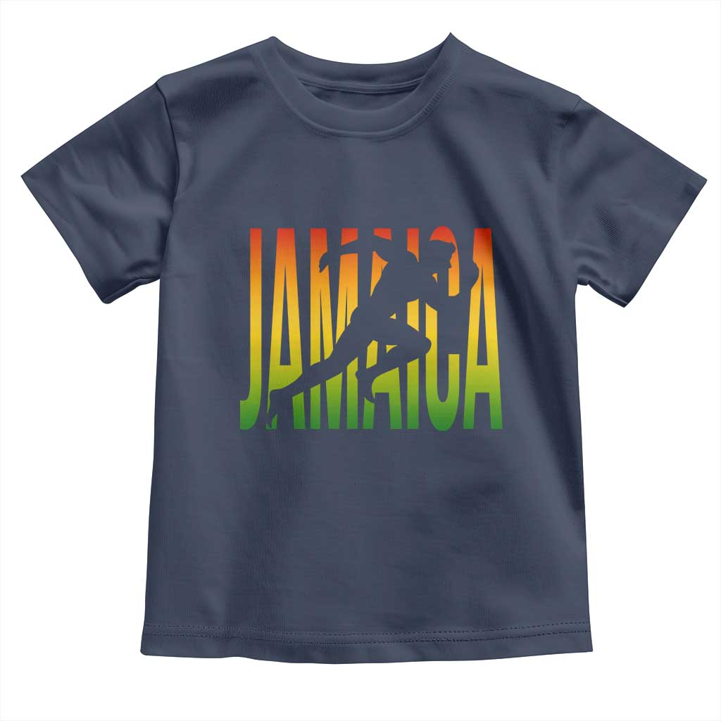 Jamaica Track And Field Toddler T Shirt Retro Vintage Sport Jamaican Flag TS10 Navy Print Your Wear