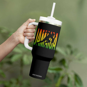 Jamaica Track And Field Tumbler With Handle Retro Vintage Sport Jamaican Flag TS10 Print Your Wear