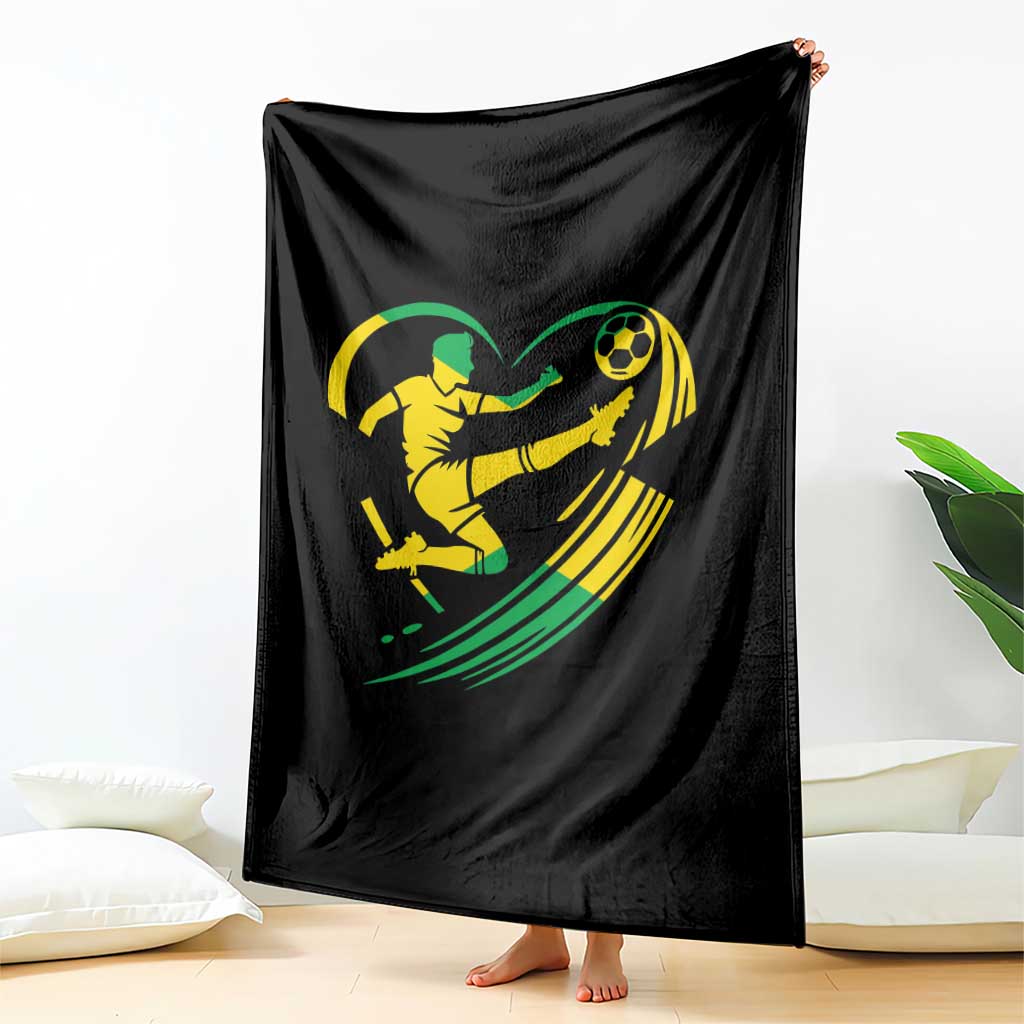 Jamaica Soccer Throw Blanket Jamaican Flag Reggae Football Caribbean Pride TS10 Print Your Wear