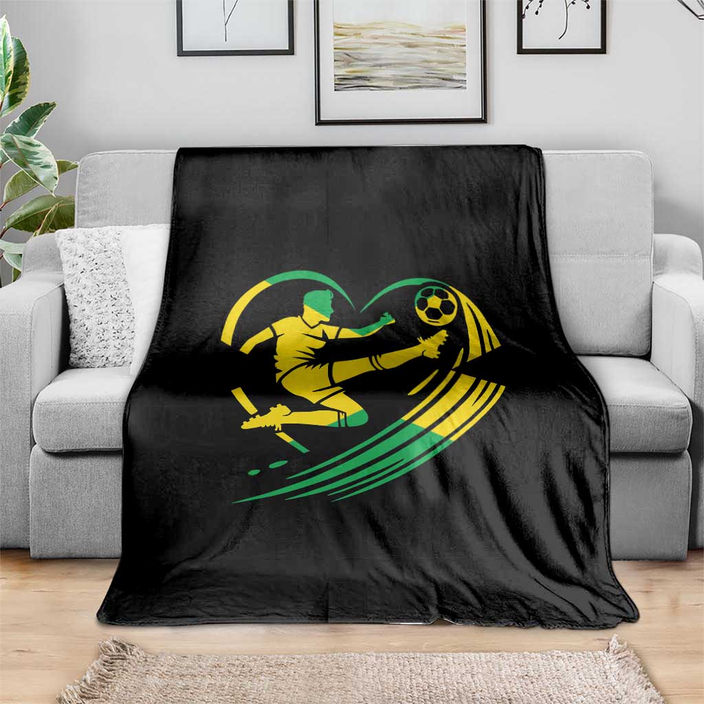 Jamaica Soccer Throw Blanket Jamaican Flag Reggae Football Caribbean Pride TS10 Print Your Wear