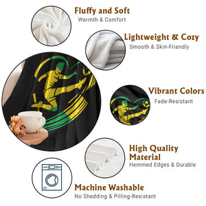 Jamaica Soccer Throw Blanket Jamaican Flag Reggae Football Caribbean Pride TS10 Print Your Wear
