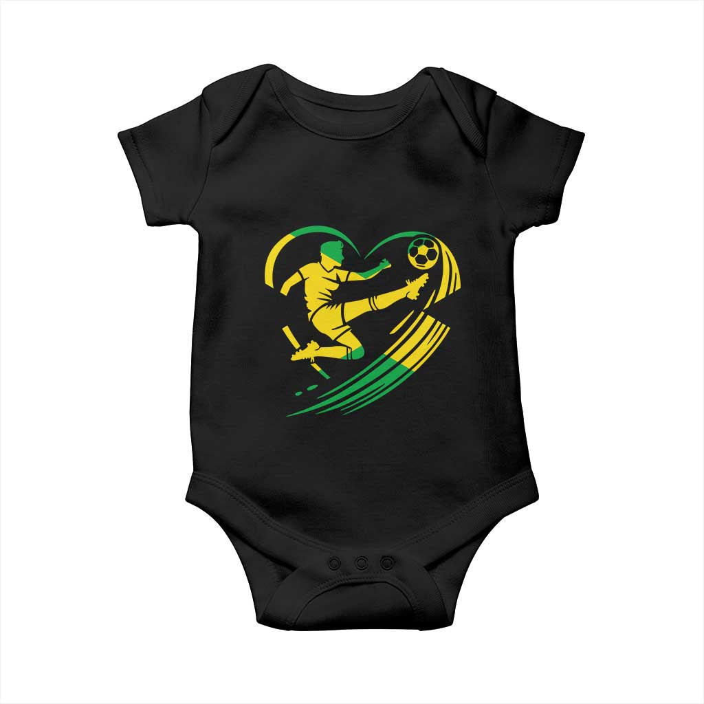 Jamaica Soccer Baby Onesie Jamaican Flag Reggae Football Caribbean Pride TS10 Black Print Your Wear
